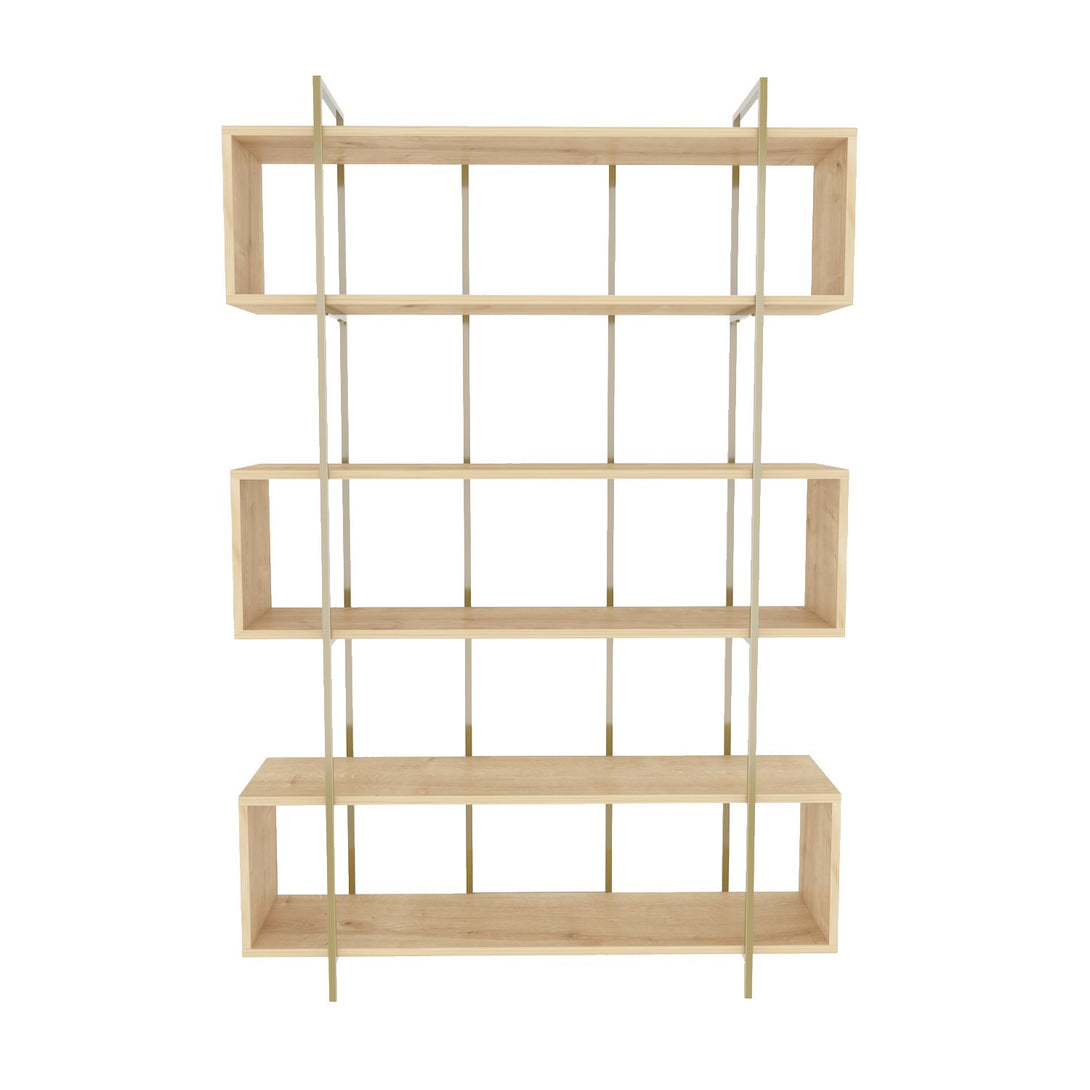 könyvespolc Bruti - Oak, Gold-VASBÚTOR