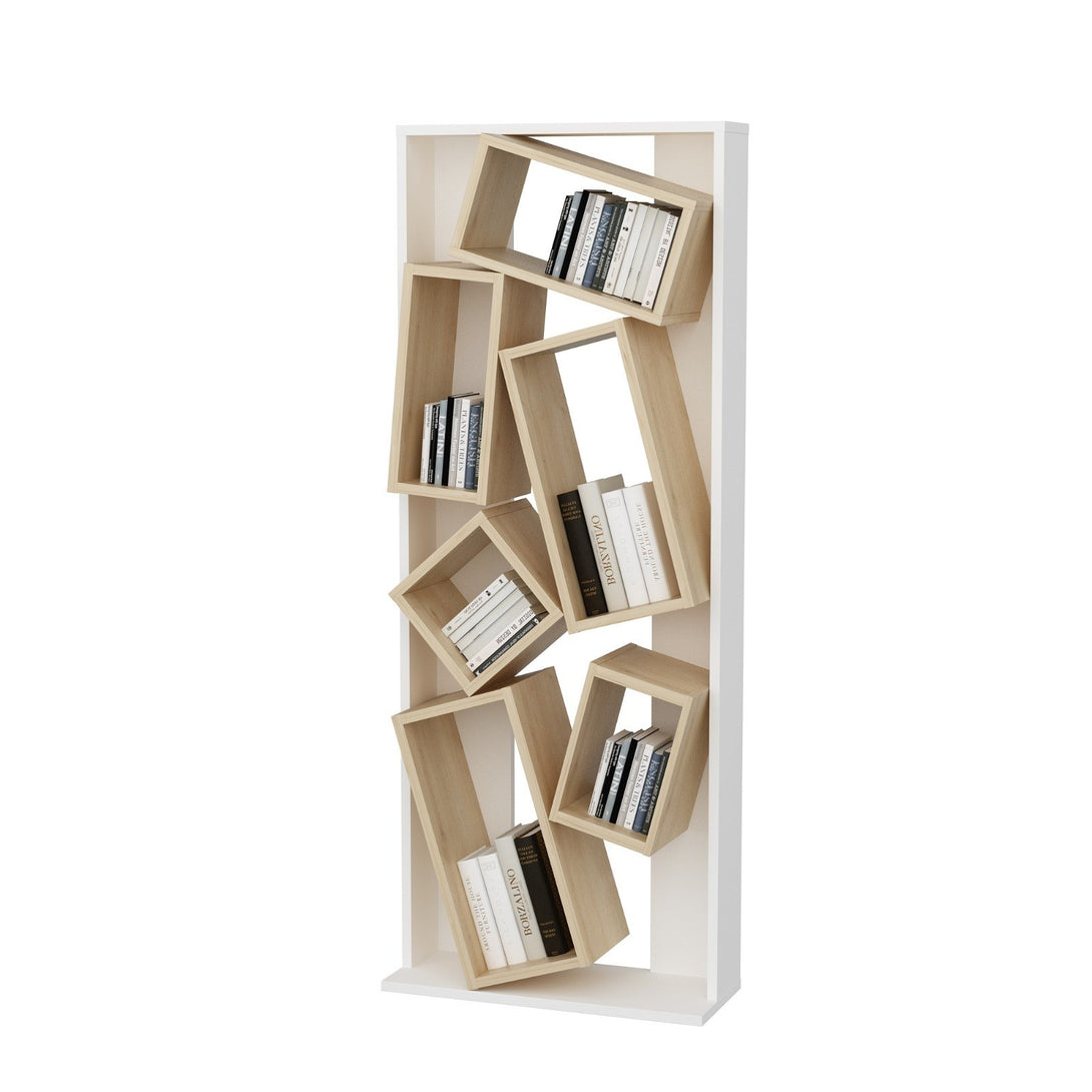 könyvespolc Carmen - White, Oak-VASBÚTOR