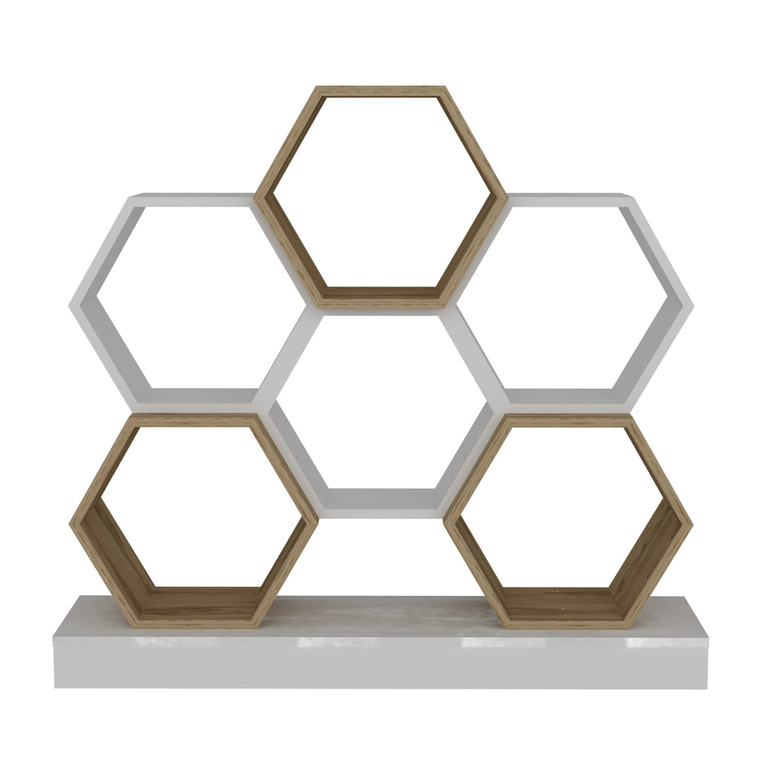 könyvespolc Cicek - White, Oak-VASBÚTOR