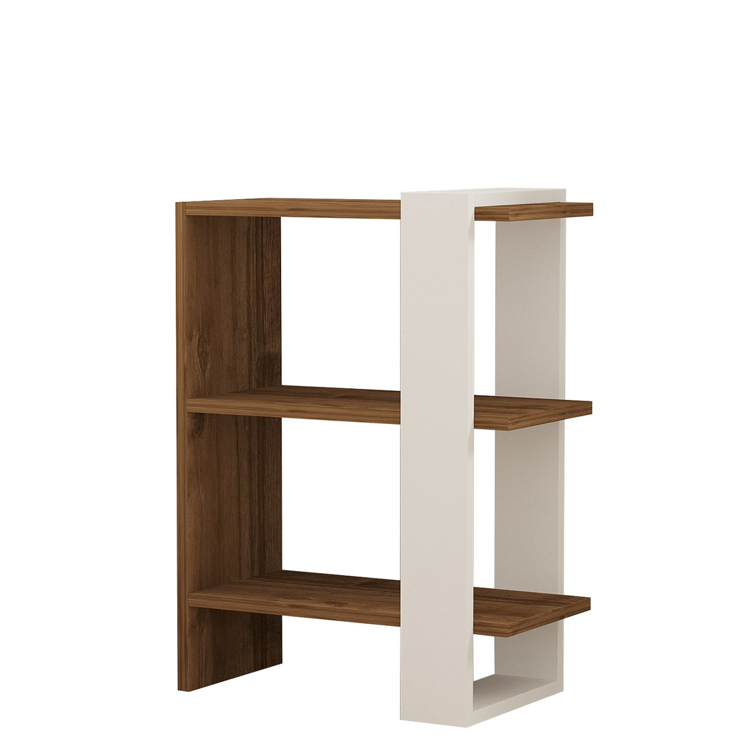 könyvespolc Gaye - Walnut, White-VASBÚTOR