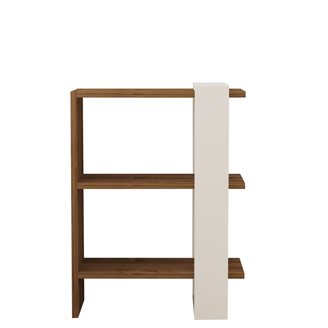 könyvespolc Gaye - Walnut, White-VASBÚTOR