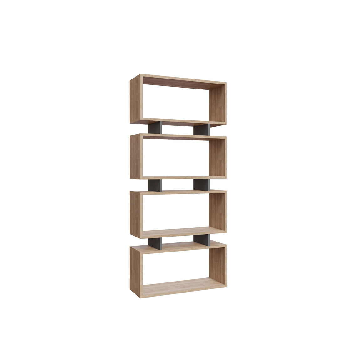 könyvespolc Langdon - Oak, Anthracite-VASBÚTOR