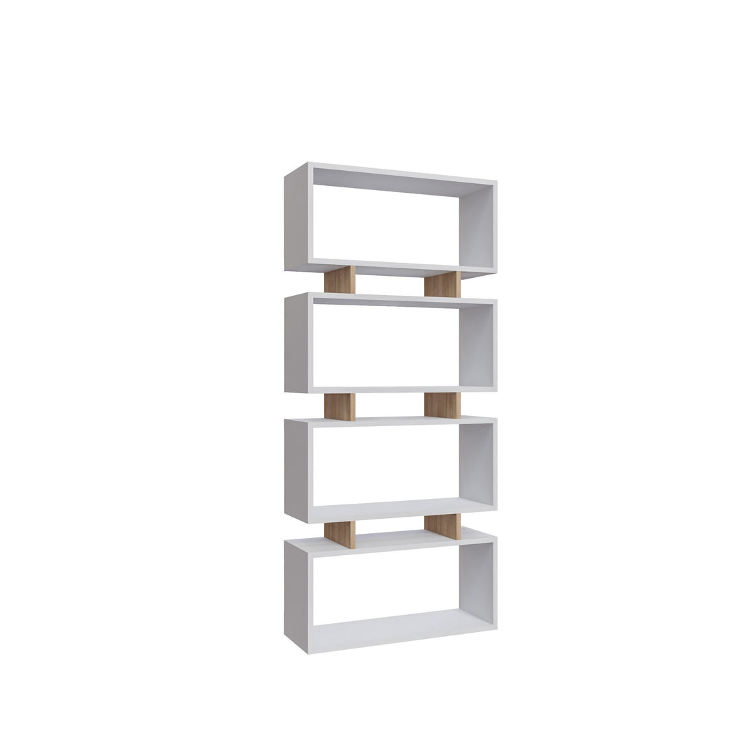 könyvespolc Langdon - White, Oak-VASBÚTOR