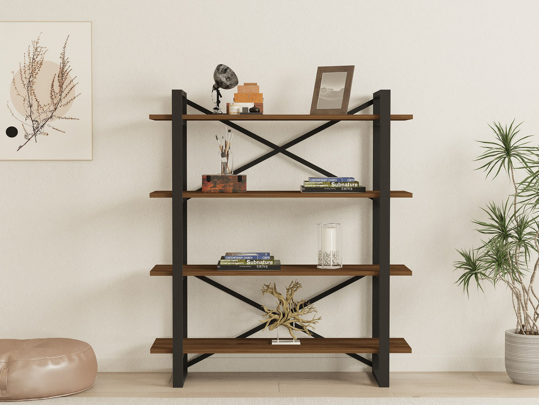 könyvespolc Makro - Walnut-VASBÚTOR