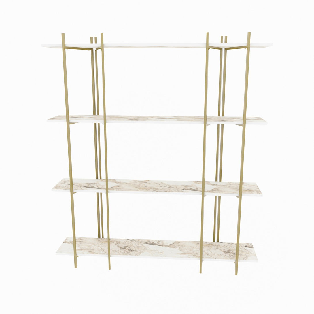 könyvespolc Moss - White, Gold-VASBÚTOR