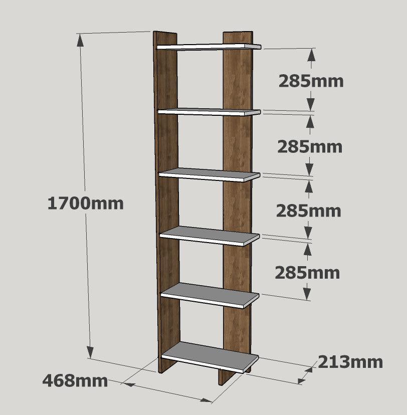 könyvespolc Order - White, Walnut-VASBÚTOR