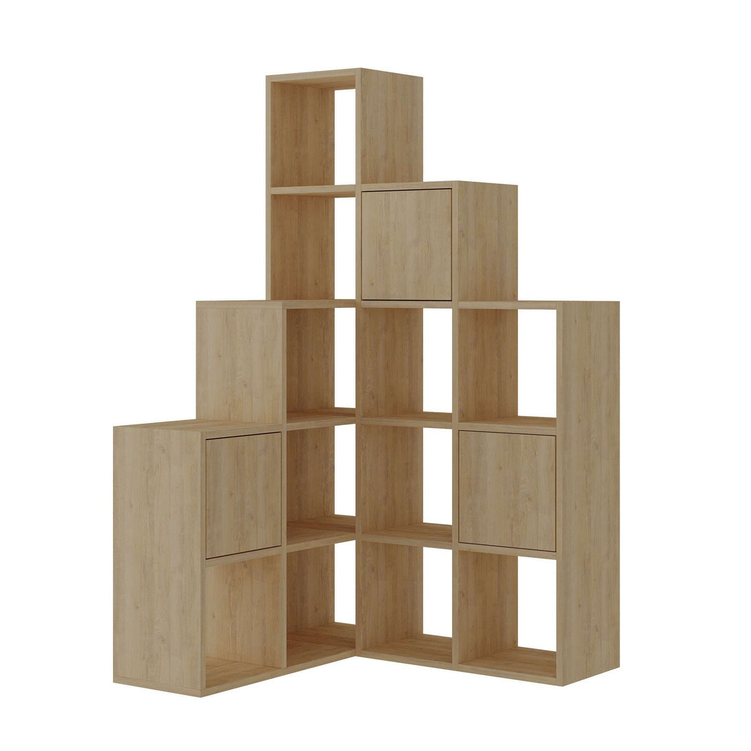 könyvespolc Paleo - Sapphire, Oak-VASBÚTOR
