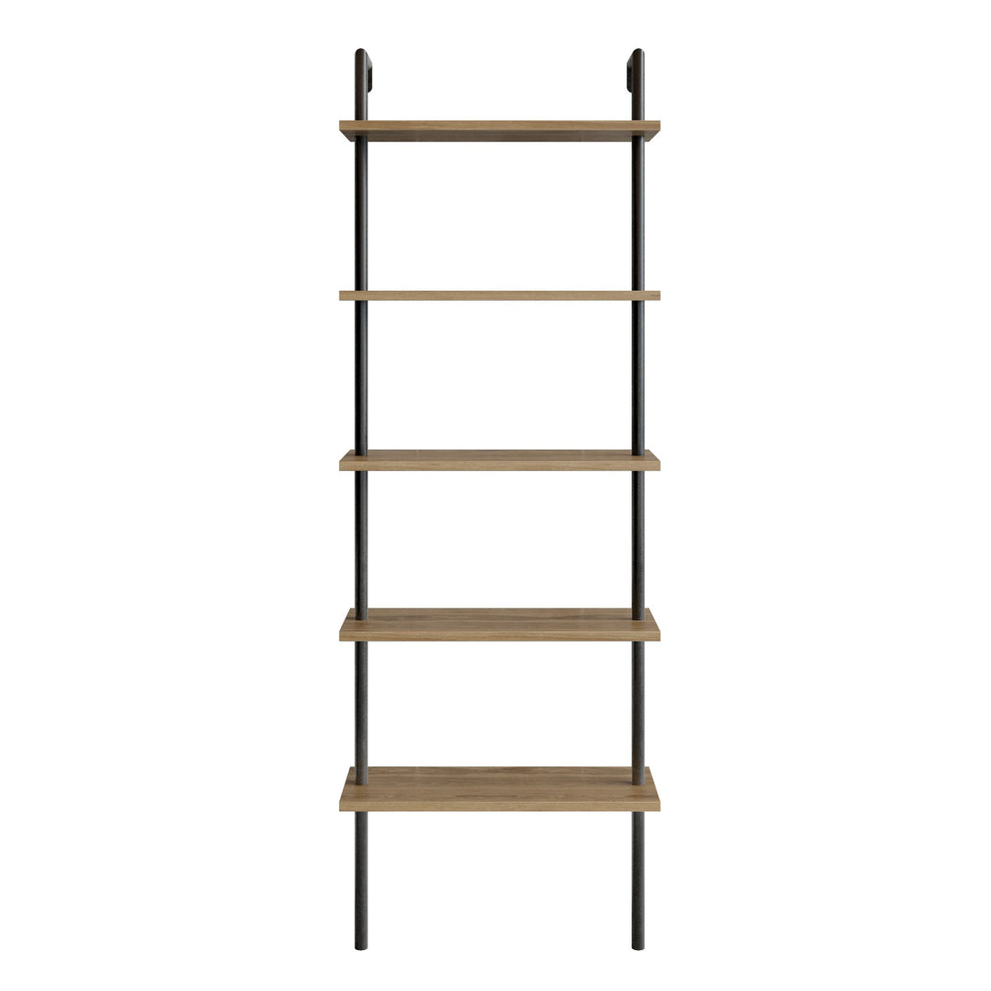 könyvespolc Paula - Walnut, Black-VASBÚTOR