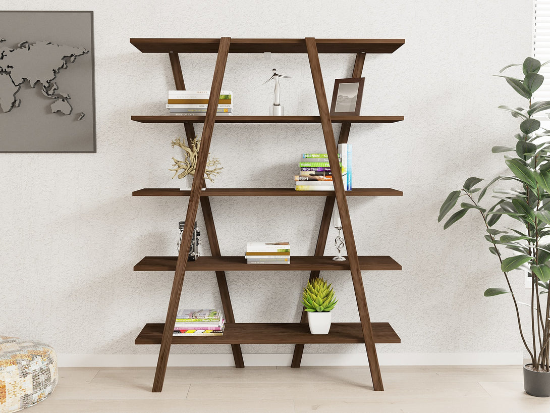 könyvespolc Perla - Walnut-VASBÚTOR