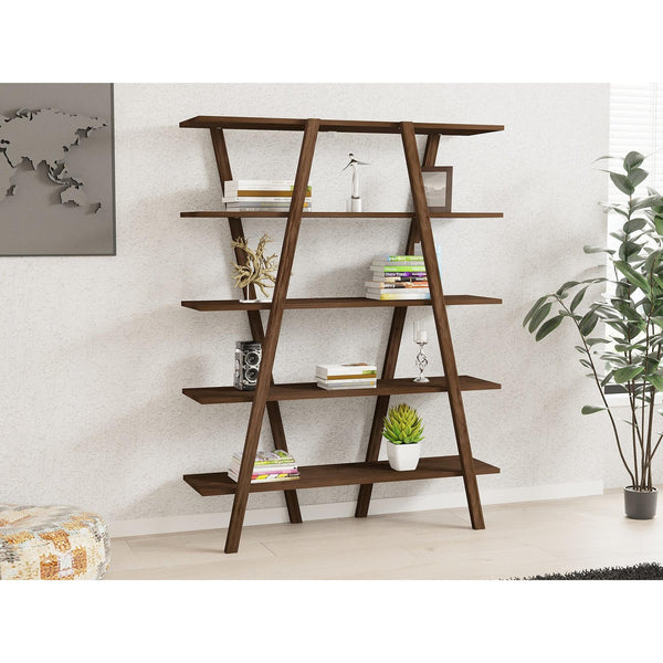 könyvespolc Perla - Walnut-VASBÚTOR