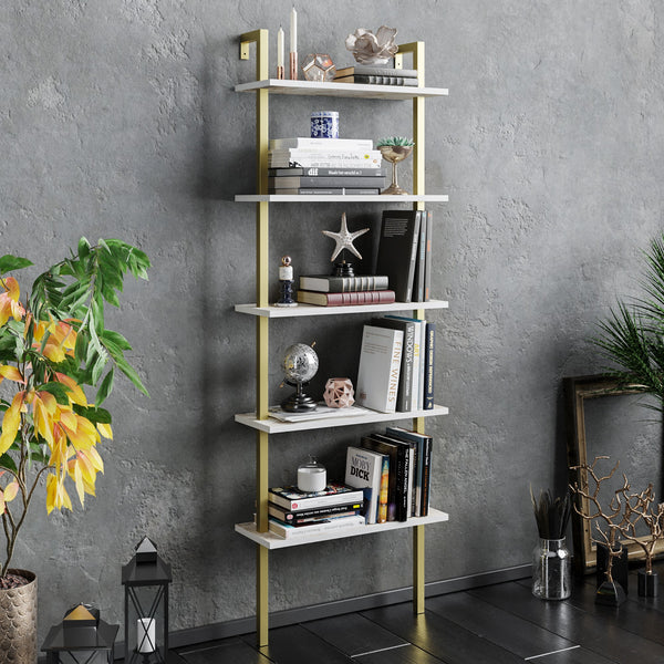 könyvespolc Piante - White, Gold-VASBÚTOR