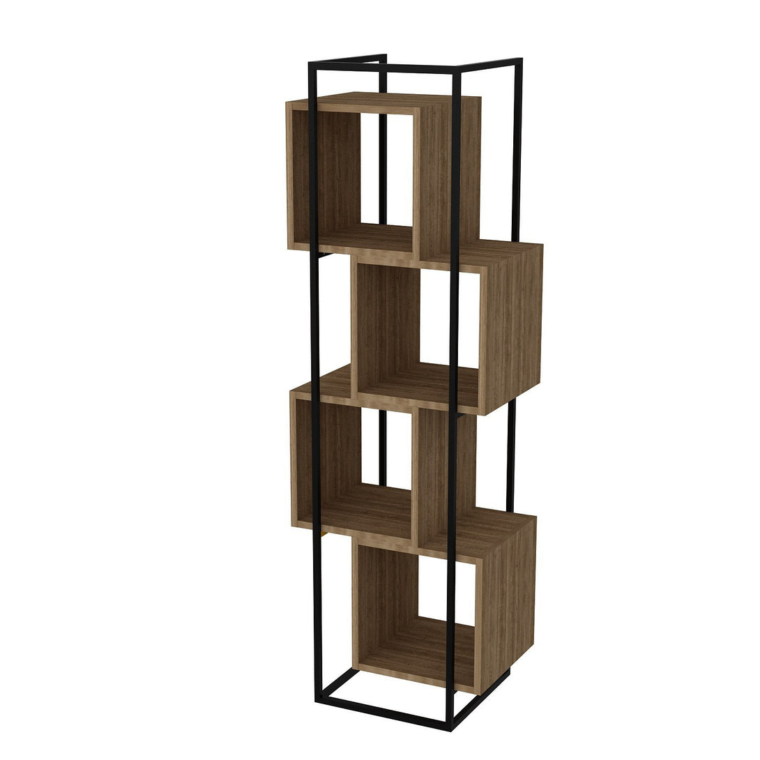 könyvespolc Prada - Walnut, Black-VASBÚTOR