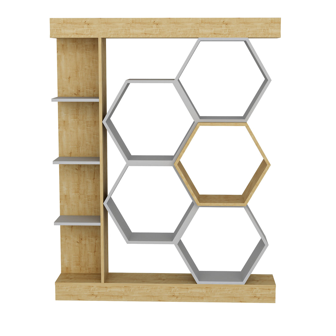 könyvespolc Sueno - White, Oak-VASBÚTOR
