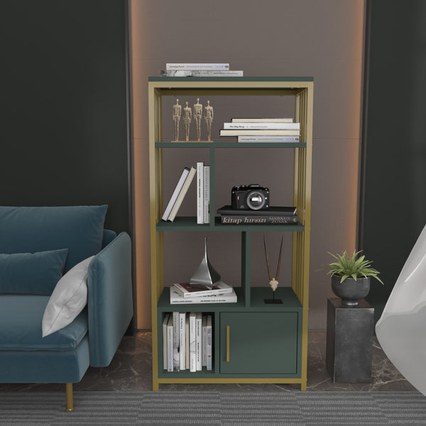 könyvespolc Valero - Green, Gold-VASBÚTOR