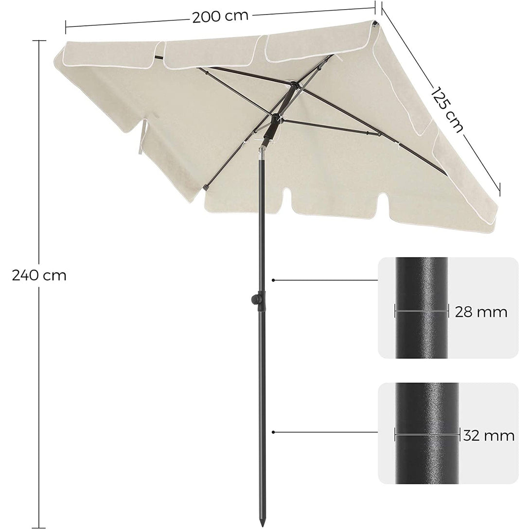 napernyő 200 x 125 cm, UV-védelem UPF 50+ -ig, kerti esernyő, összecsukható-VASBÚTOR