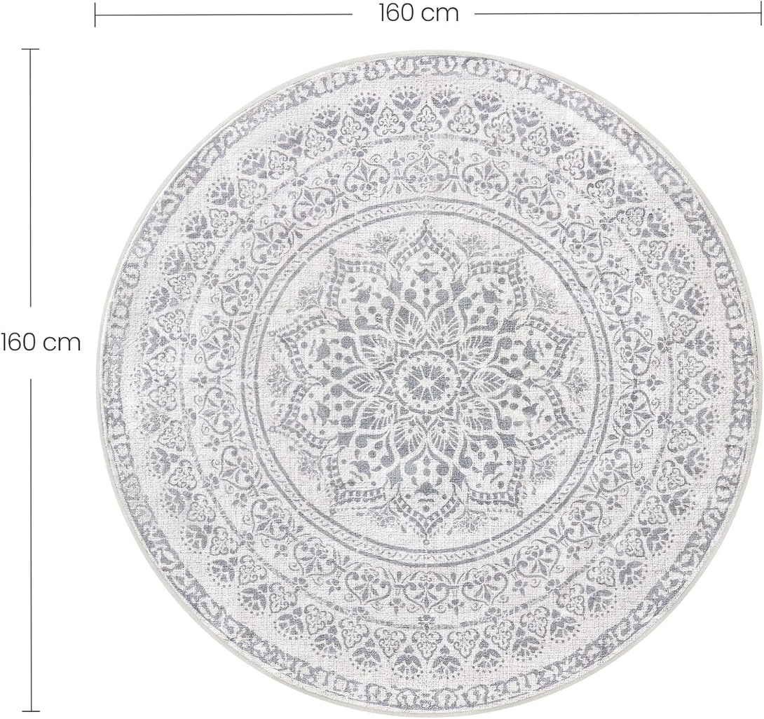 nappali szőnyeg, 160 cm átmérő, szürke-VASBÚTOR