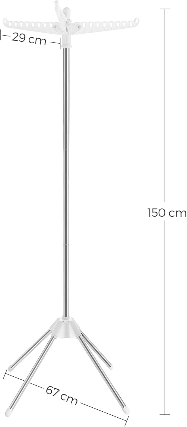 ruhaszárító, 3 forgatható kar vállfáknak fehér és ezüst színben-VASBÚTOR