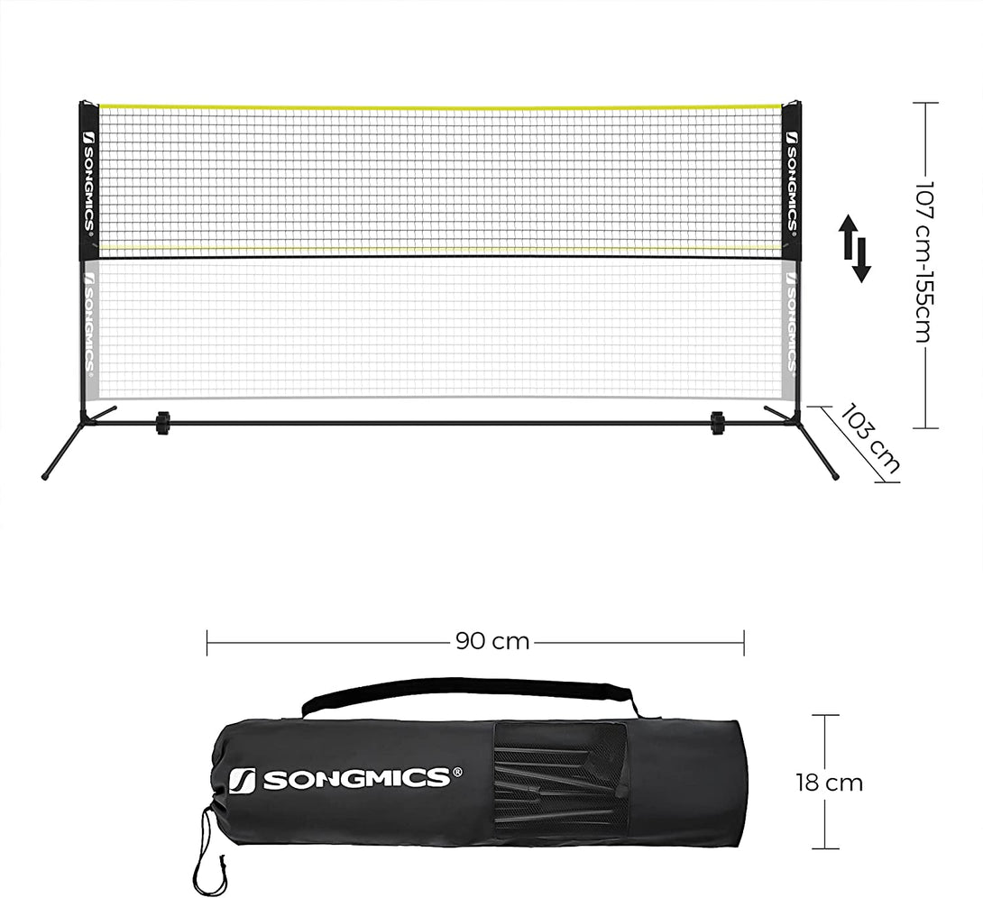 tollaslabda háló 400x155 cm, fekete-sárga-VASBÚTOR