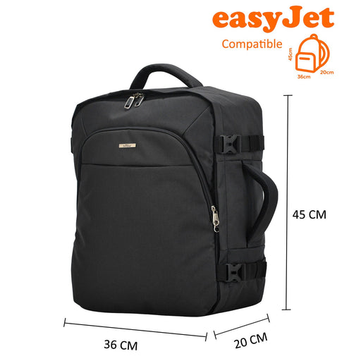 BONTOUR AIR Utazó Hátizsák, EasyJet méretű 45x36x20cm, Fekete Színben-VASBÚTOR