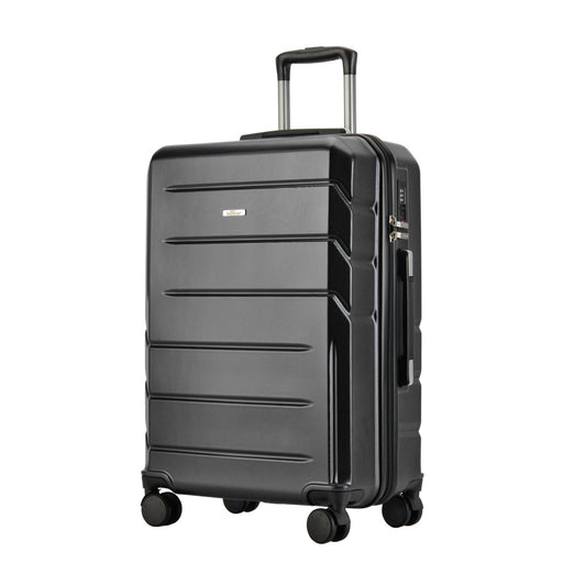 BONTOUR “SPINNER” 2 db-os Bőrönd Szett (S+M), Duplakerekes Gurulós bőrönd TSA zárral, Fekete-VASBÚTOR