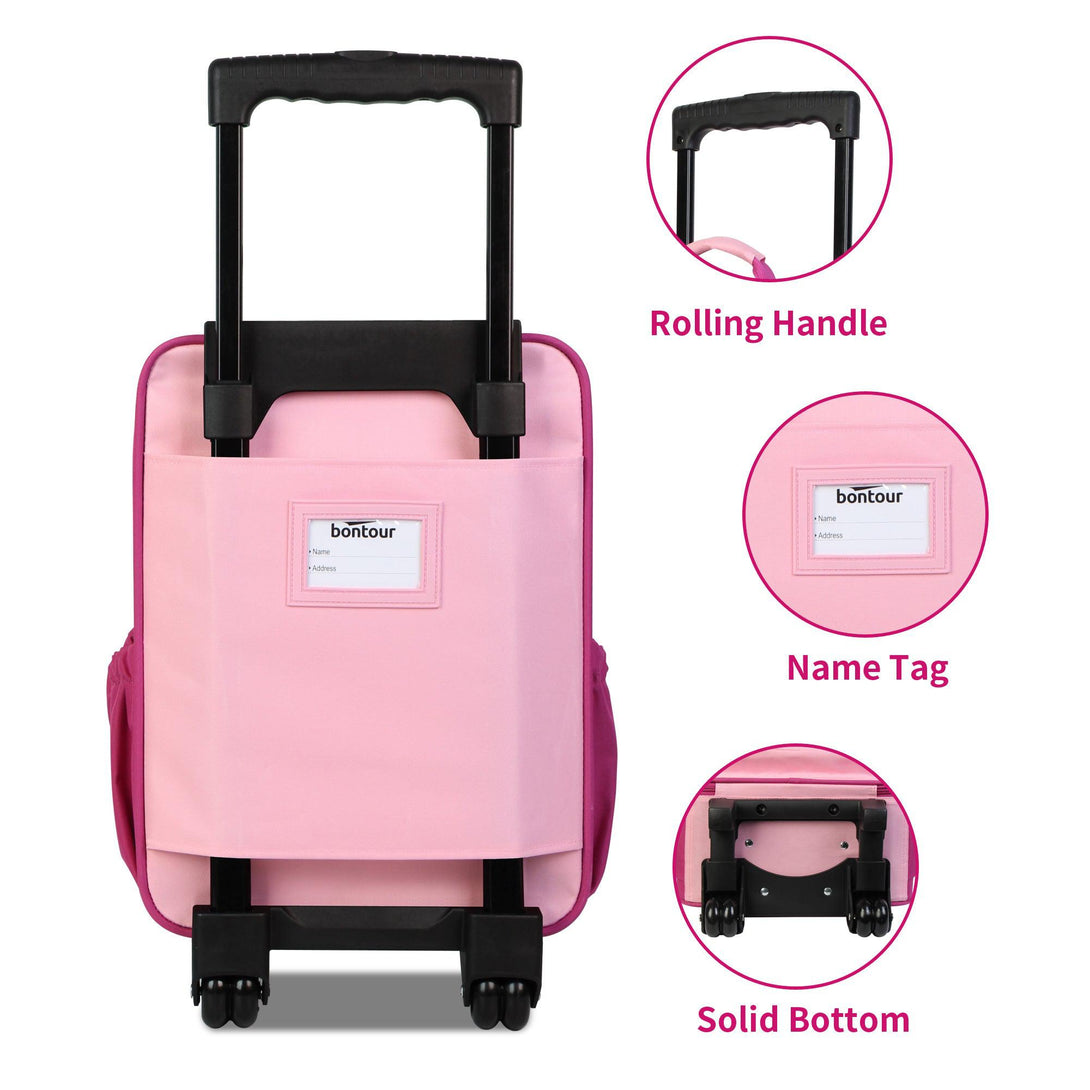 BONTOUR Vászon Gyermekbőrönd 2 Kerékkel ajándék tornazsákkal, Pillangó mintával-VASBÚTOR