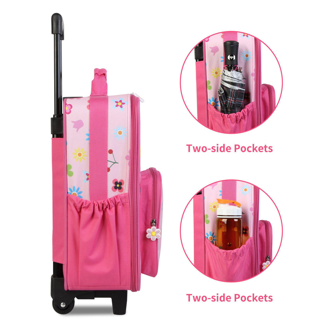 BONTOUR Vászon Gyermekbőrönd 2 Kerékkel ajándék tornazsákkal, Unikornis Mintával-VASBÚTOR