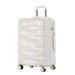 BONTOUR “Wave” 2 db-os Bőrönd Szett(S+M), Duplakerekes Gurulós bőrönd TSA zárral, Fehér-VASBÚTOR