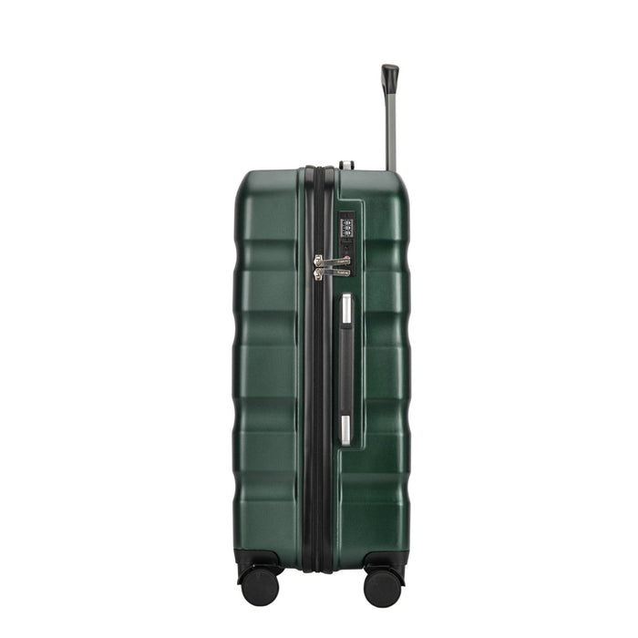 BONTOUR “Wave” 2 db-os Bőrönd Szett(S+M), Duplakerekes Gurulós bőrönd TSA zárral, Zöld-VASBÚTOR