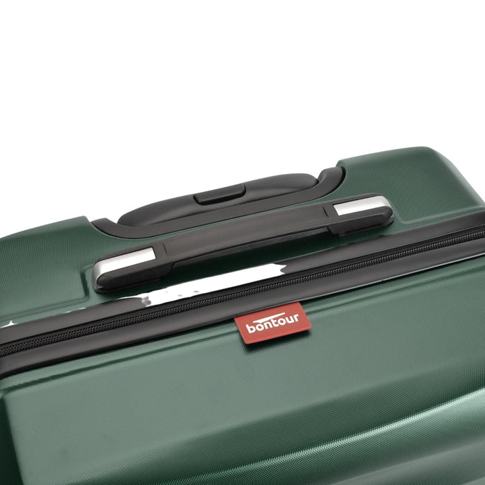 BONTOUR “Wave” 2 db-os Bőrönd Szett(S+M), Duplakerekes Gurulós bőrönd TSA zárral, Zöld-VASBÚTOR