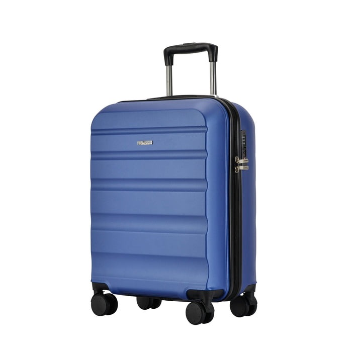 Bontour "Horizontal" 4 Kerekes kabinbőrönd/kézipoggyász TSA zárral, 55x40x20 cm, kék színben-VASBÚTOR