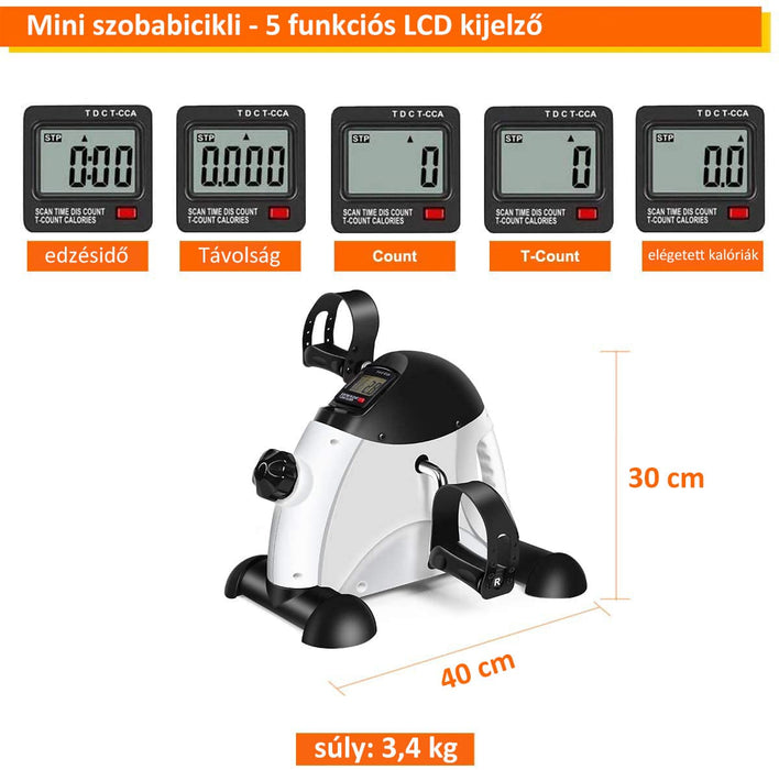 Bontour Mini Szobakerékpár, Mini Szobabicikli, Fehér/Fekete-VASBÚTOR