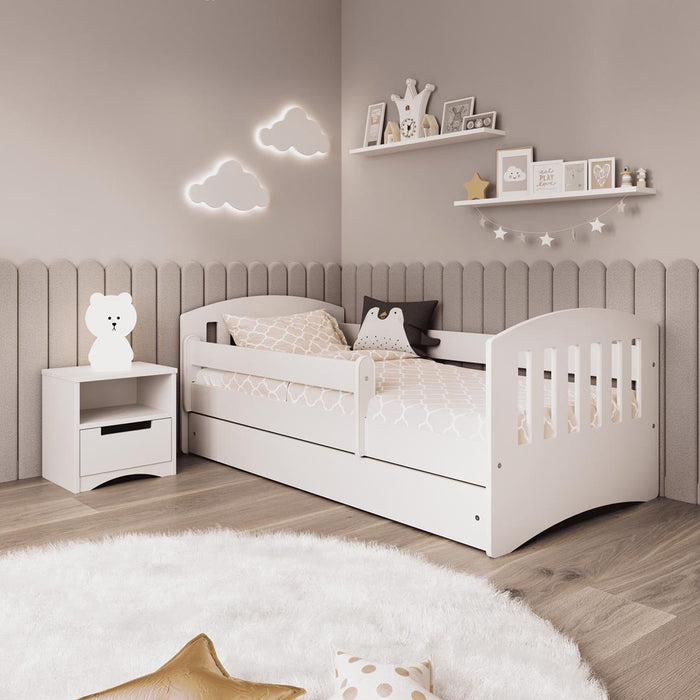 CLASSIC 1 Gyermekágy ágy matraccal és tárolóval 160x80 cm fehér-VASBÚTOR