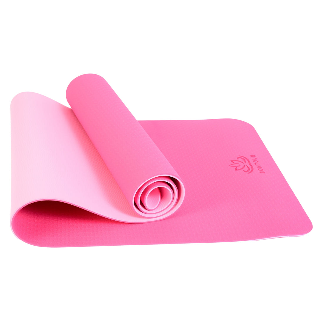 Jógamatrac 6mm, Környezetbarát jógaszőnyeg, Csúszásmentes Edzőszőnyeg, pink | BONTOUR-VASBÚTOR