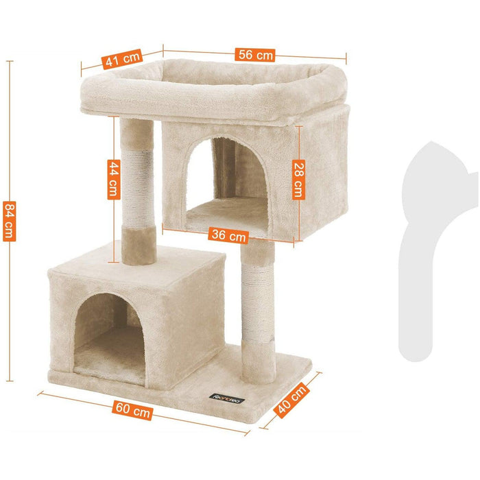 Macskafa 2 barlanggal 84 cm bézs-VASBÚTOR