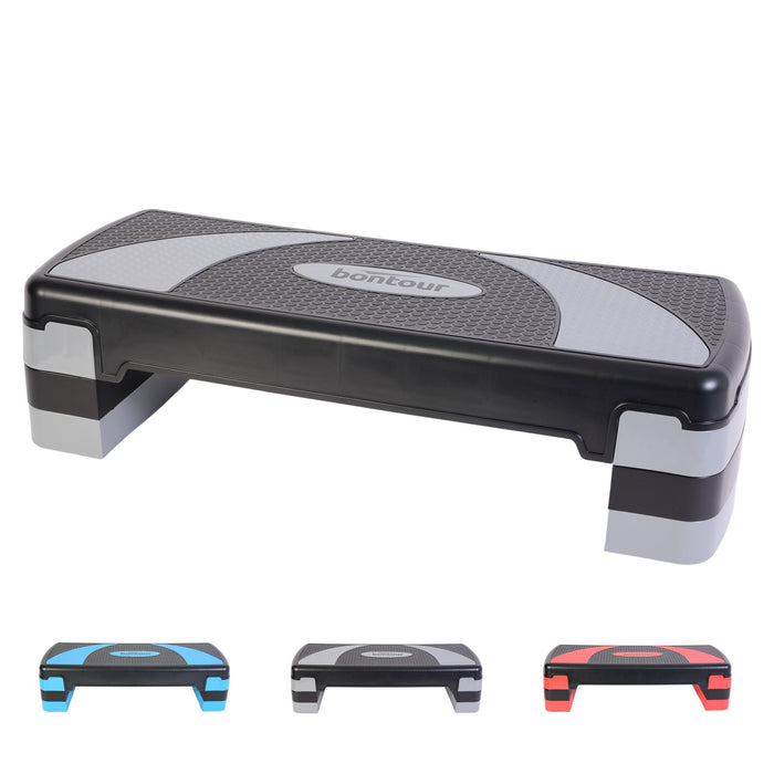 Nagy Step Pad, 10/15/20cm állítható magassággal, fekete/szürke | BONTOUR-VASBÚTOR